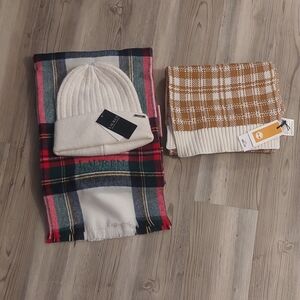 Timberland Plaid and Knit Accessories Set